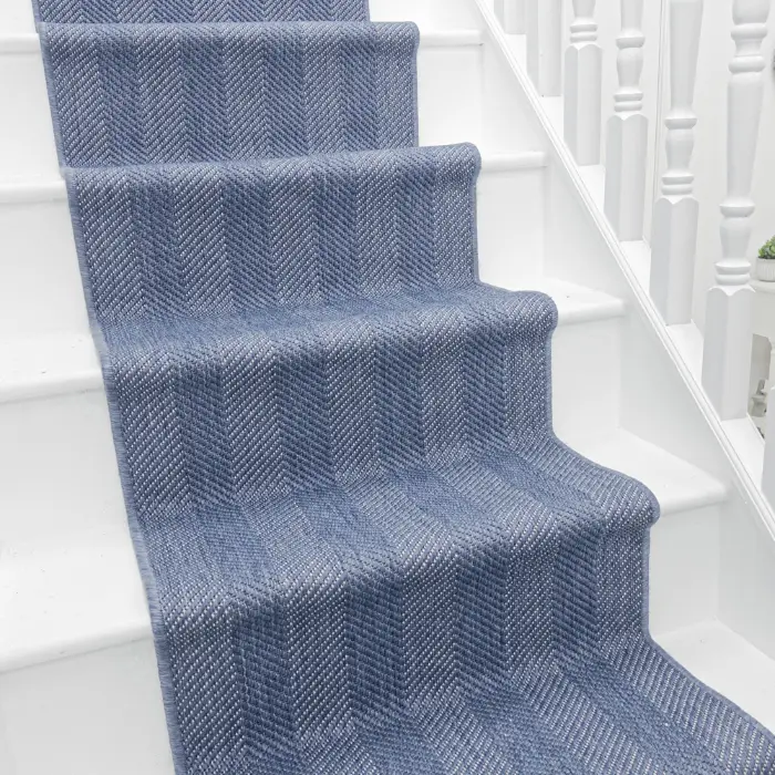 Stripes Blue Stair Carpet image 3