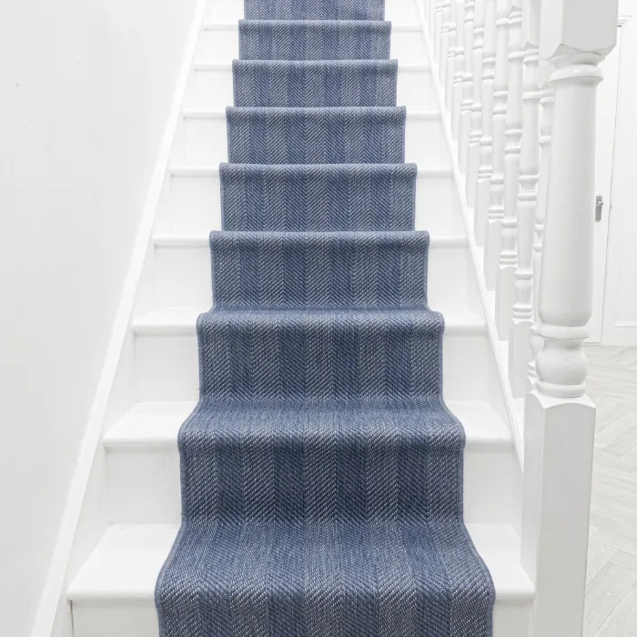 Stripes Blue Stair Carpet