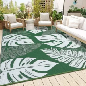 Tropical Leaf Outdoor Rug