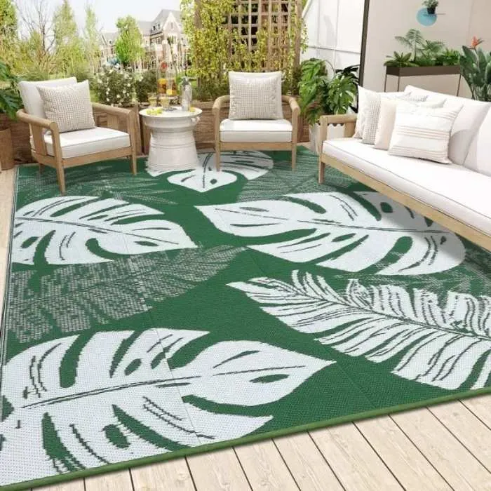 Tropical Leaf Outdoor Rug