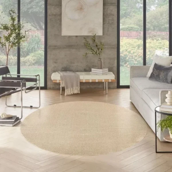 Tulum Basketweave Solid Round Rug img 1