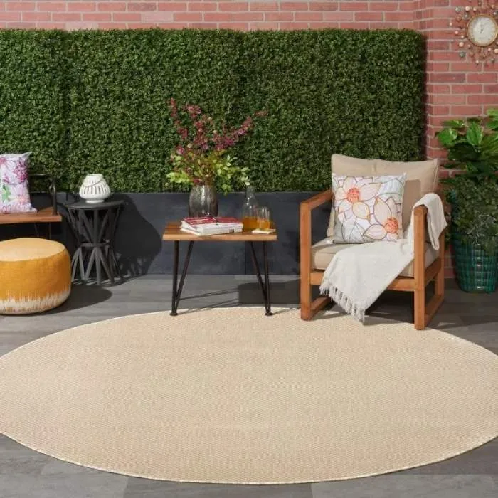 Tulum Basketweave Solid Round Rug