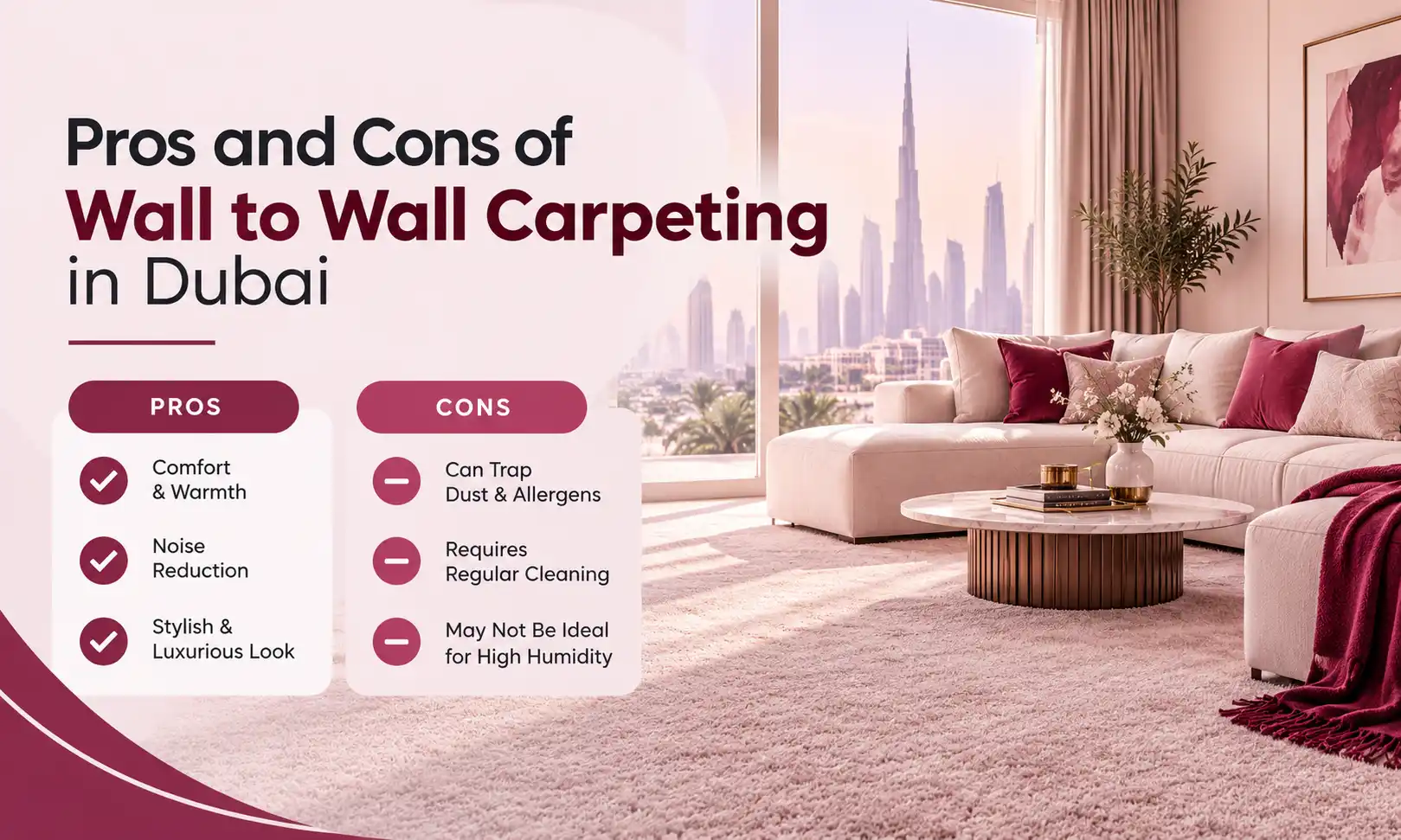 Pros and Cons of Wall to Wall Carpeting in Dubai
