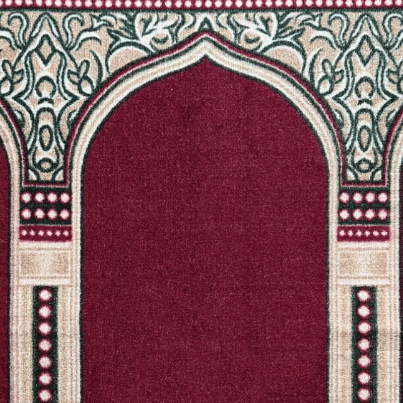 Harmain Maroon Mosque Carpet 5 Harmain Maroon Mosque Carpet