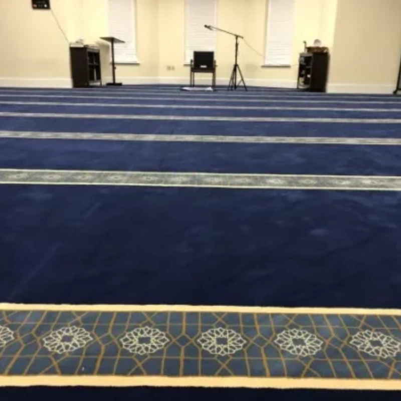 Royal Blue Border Masjid Carpet 2 Masjid Mats Dubai
