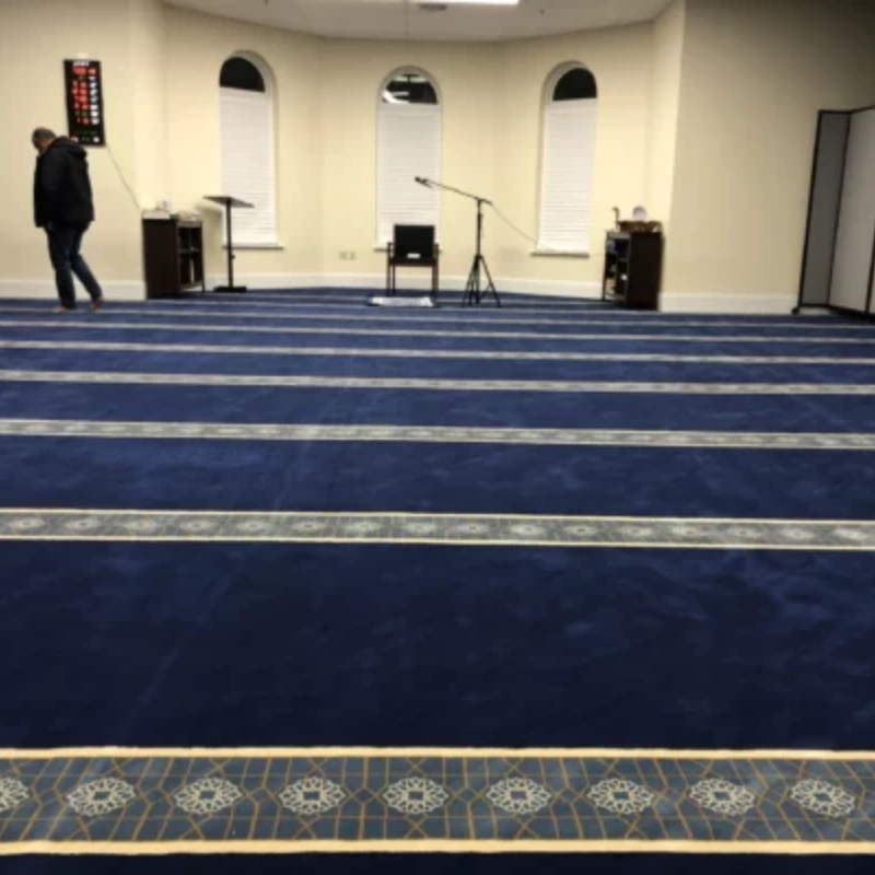 Royal Blue Border Masjid Carpet