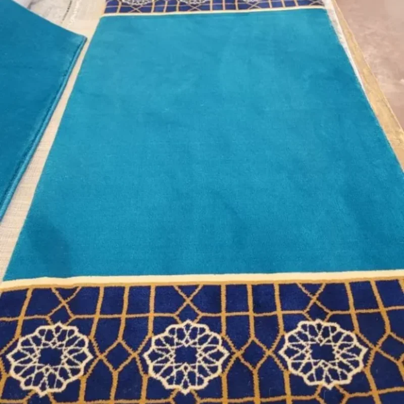 Turquise Blue Border Masjid Carpet