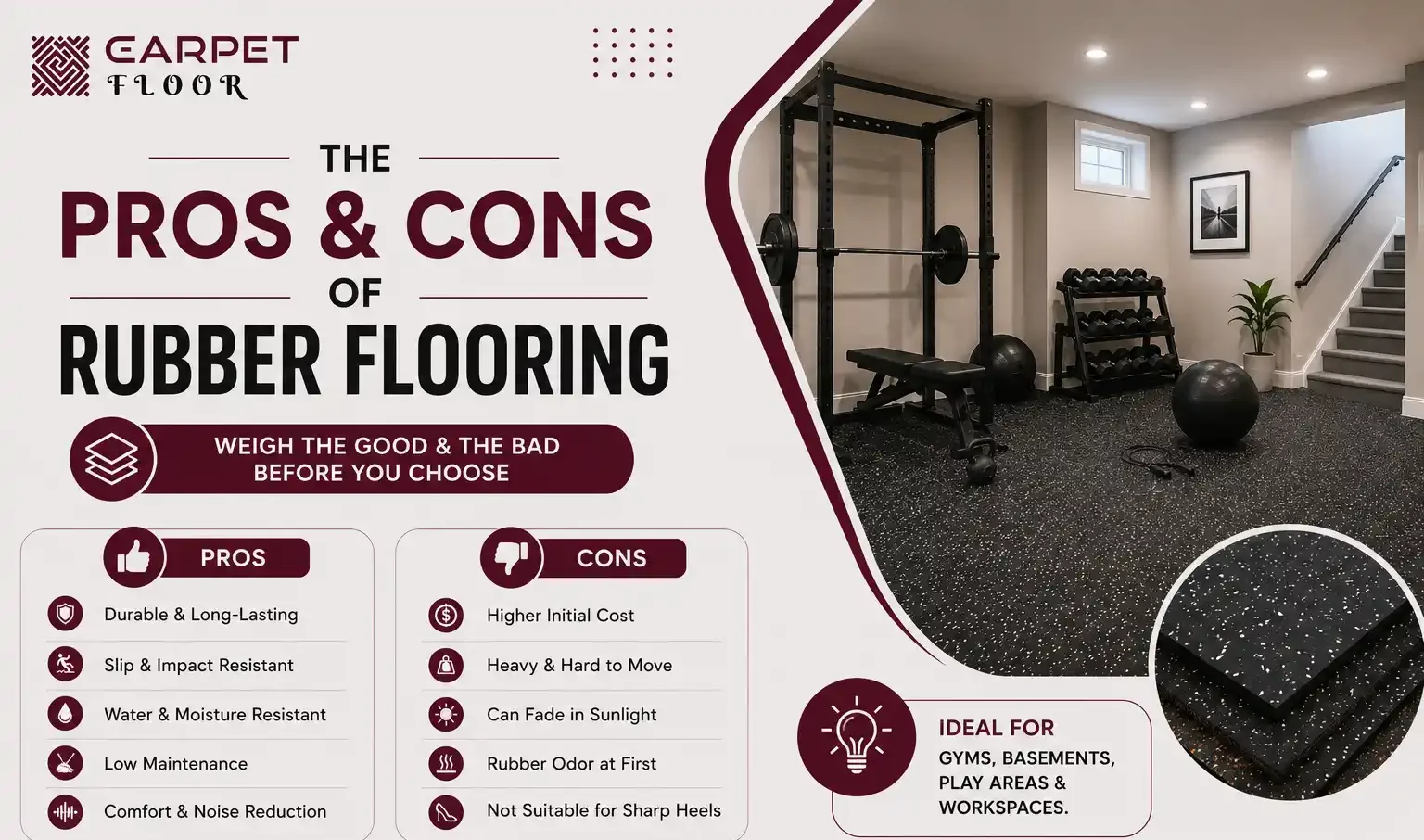 What Are The Pros And Cons Of Rubber Flooring