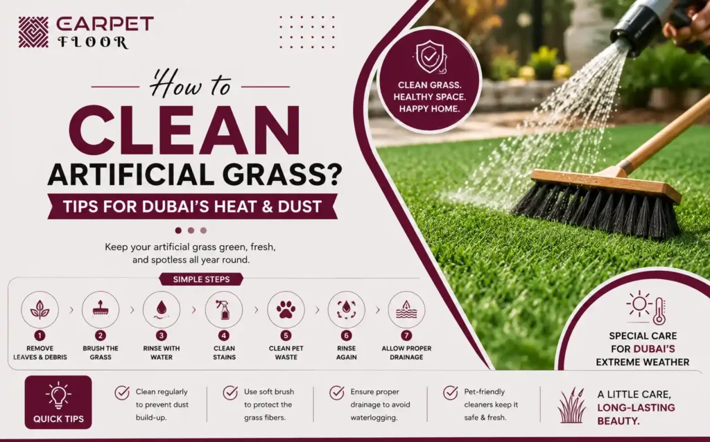 how to clean artificial grass dubai