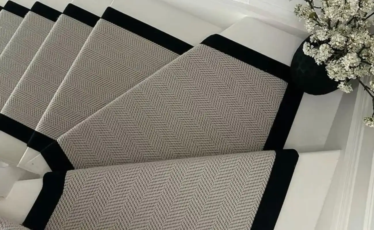 Classic stair carpet installed on staircase