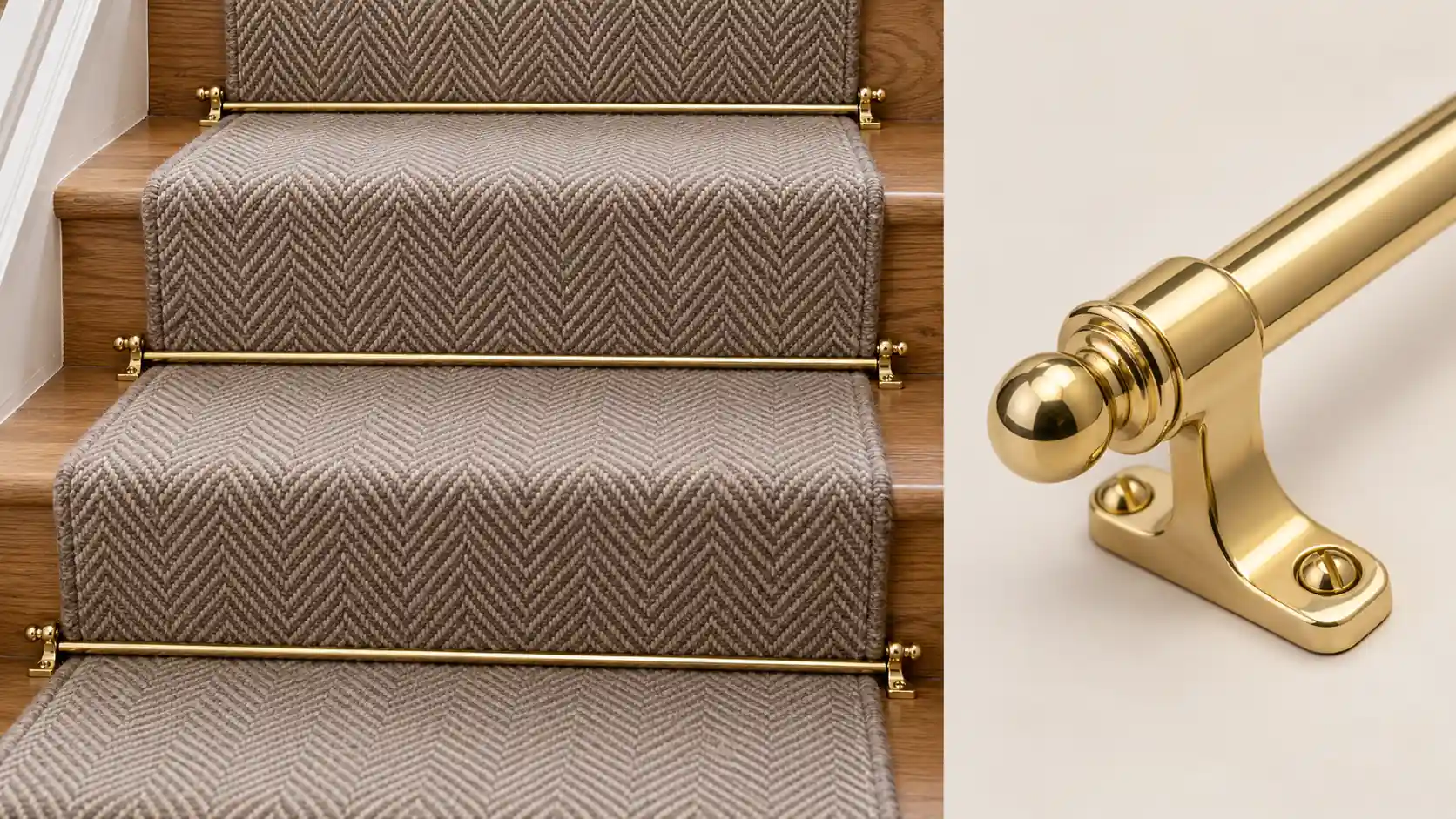Polished brass stair rods Dubai