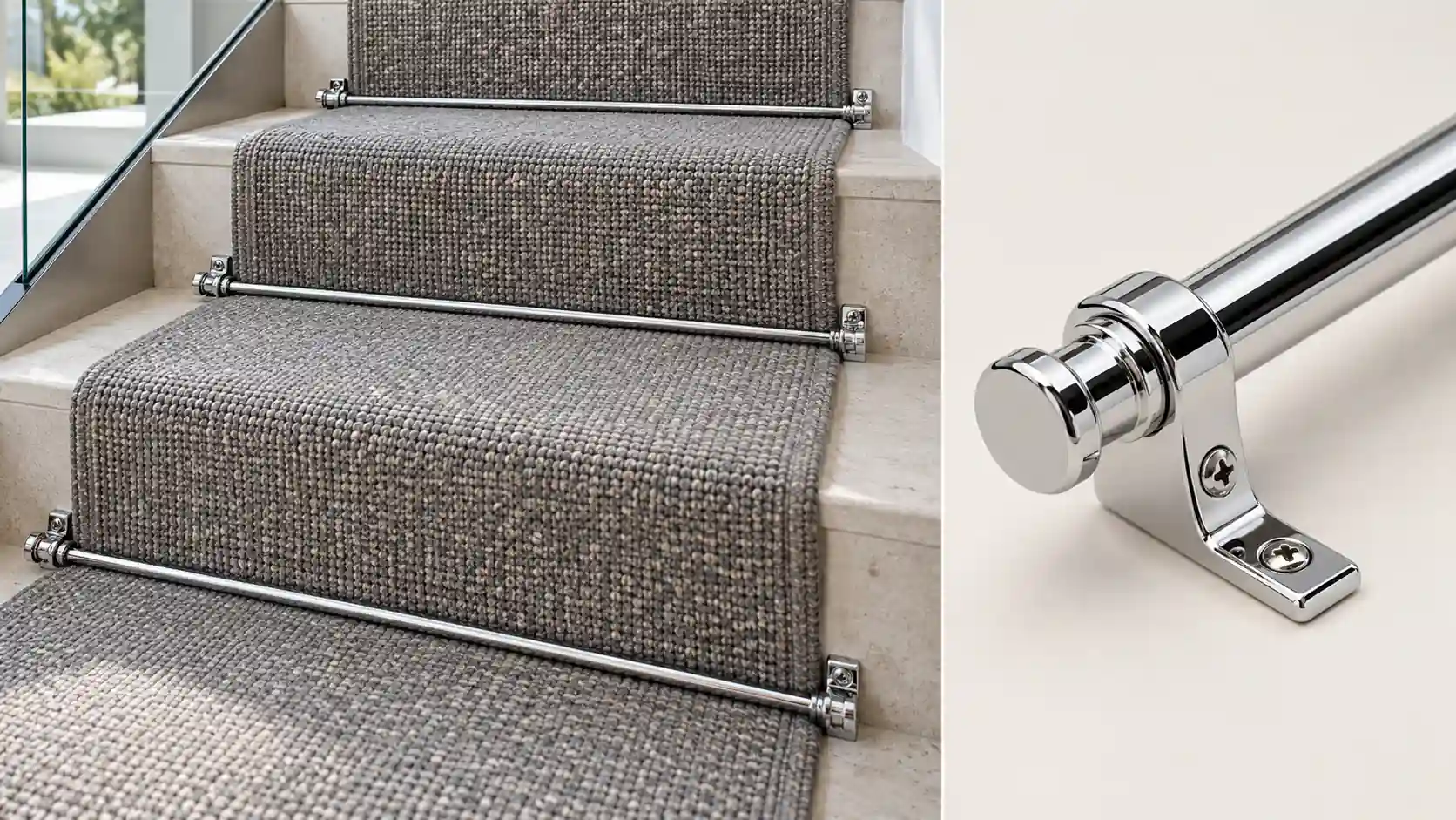 Chrome stair rods for Dubai
