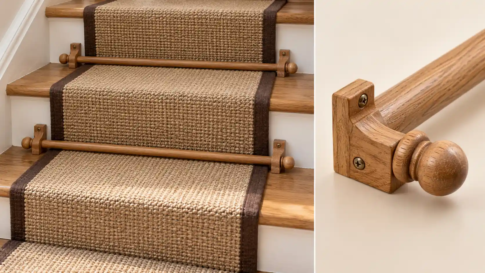 Wooden stair rods for Dubai
